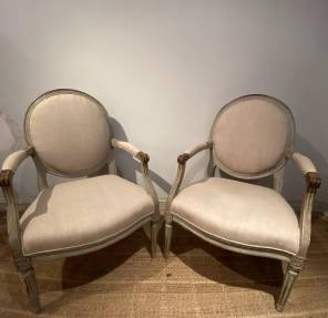 A Pair of French Louis XVI Armchairs